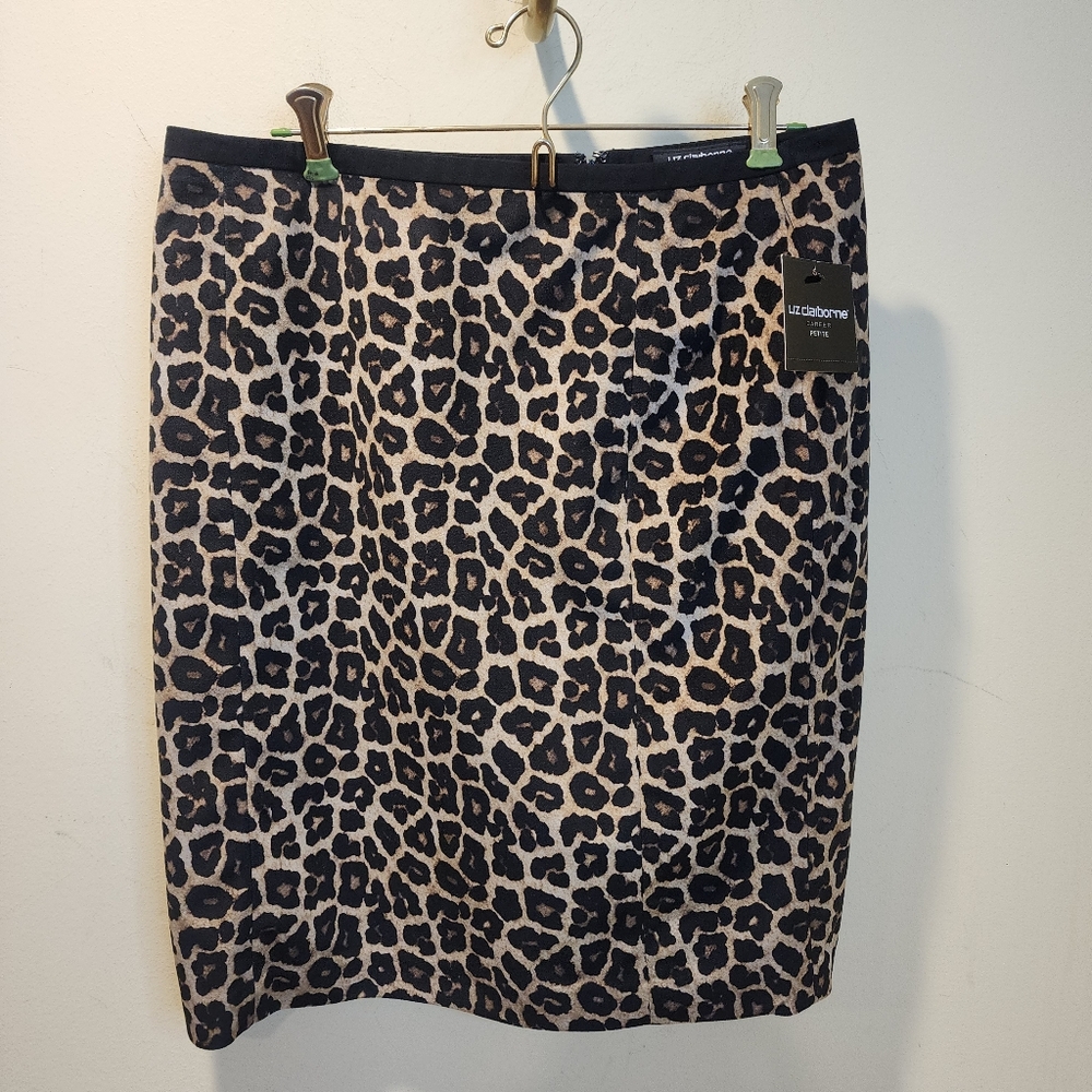 Liz Claiborb Leopard Print Carrer Wear Pencil Skirt P12 NwT - Picture 5 of 11
